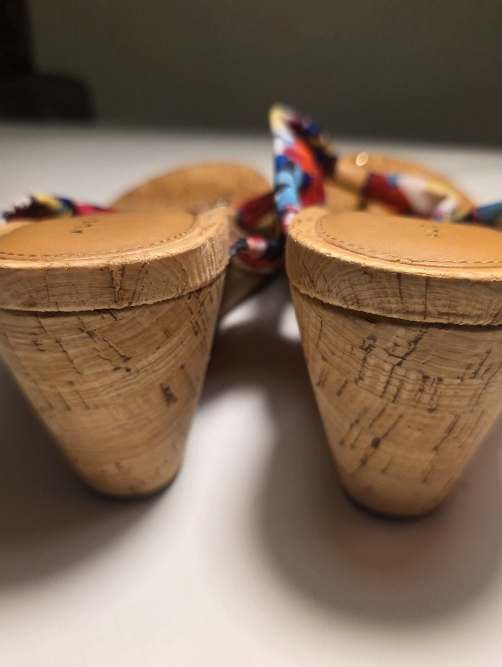 Alex Marie Benita Cork Wedge Floral Thong Sandals Flip Flop Colorful Shoes 10 - Picture 4 of 6